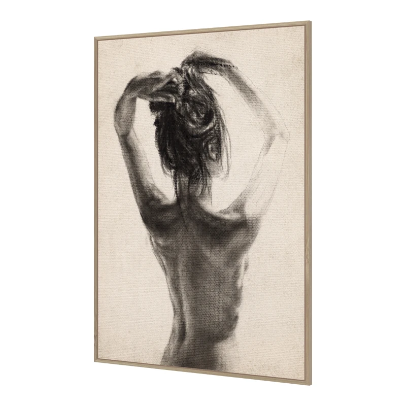 2023 Factory Hot Selling Natural Frame Creative Canvas Art Real Shoot of Nude Woman Back Wall Art for Home Decor Wall Decoration