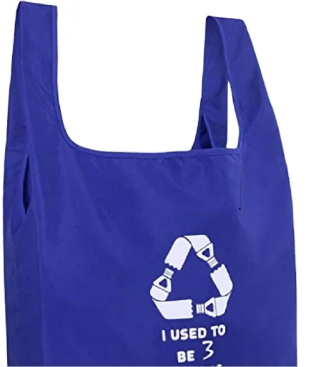 Recyclable Grocery Bags 5 Pack Recycled PET Tote Bags For Shopping Foldable Large Volume 50LBS Machine Washable