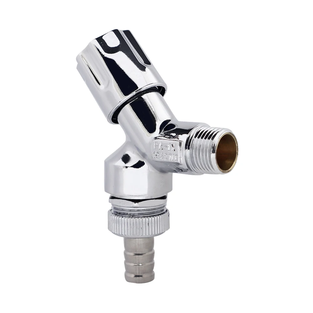 GUIDA 625010 Faucet Accessories 1/2X3/4 Inch Chromed Plated Brass Water Stop Valve With  ABS 90 Degree Handle