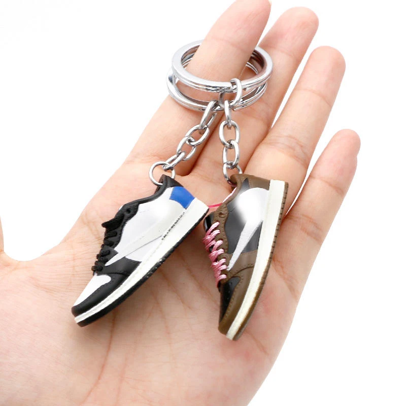 Mini sneaker Keychain  Co-branded Sneaker Bag Pendant Models Shoe 3D PVC Sneaker aj dunk Keychain