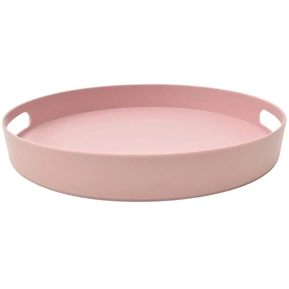 
OEM Service Creative Healthy High Quality Melamine Decorative Serving Round Tray with Handles 
