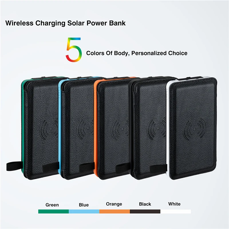 Portable 16000mAh Battery Dual USB Outputs 4 Panels Solar Power Bank for Camping Hiking Smartphones Tablets Charger