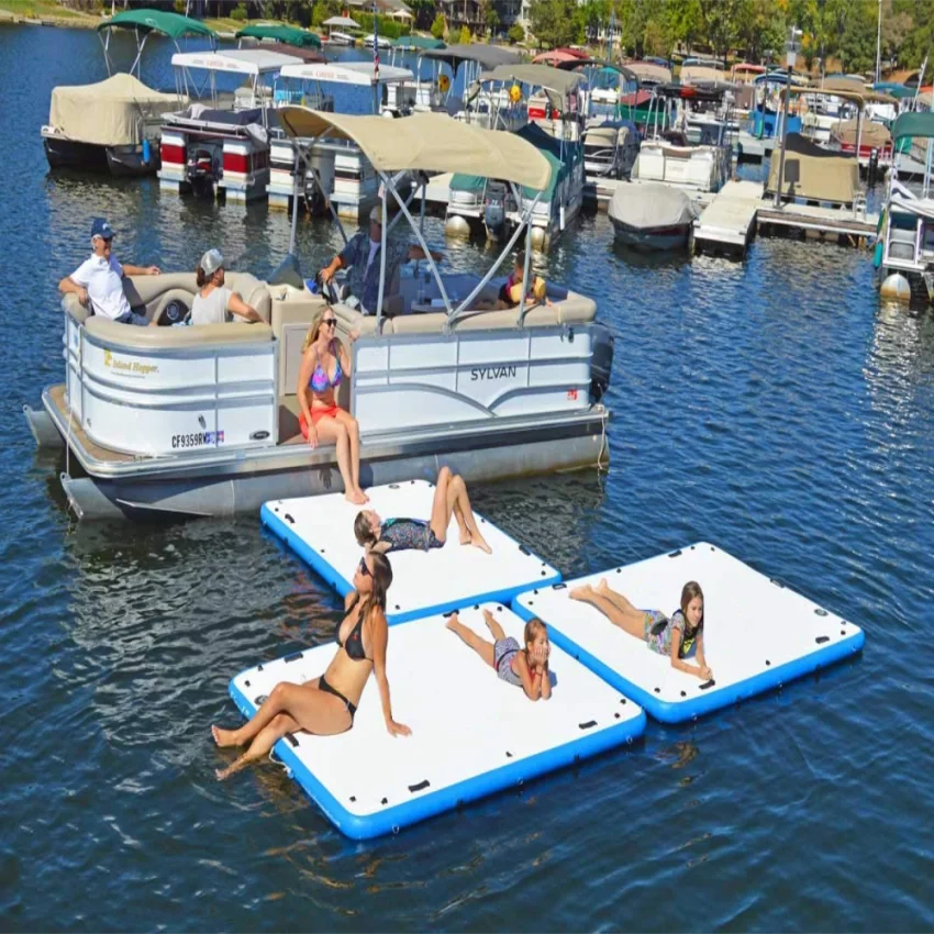DWF Gonfiabile Stuoia of Water Galleggiante Dock di Nuotata Pesca Pontone Piattaforma Ponte Aereo Goccia-Punto Elephant ante