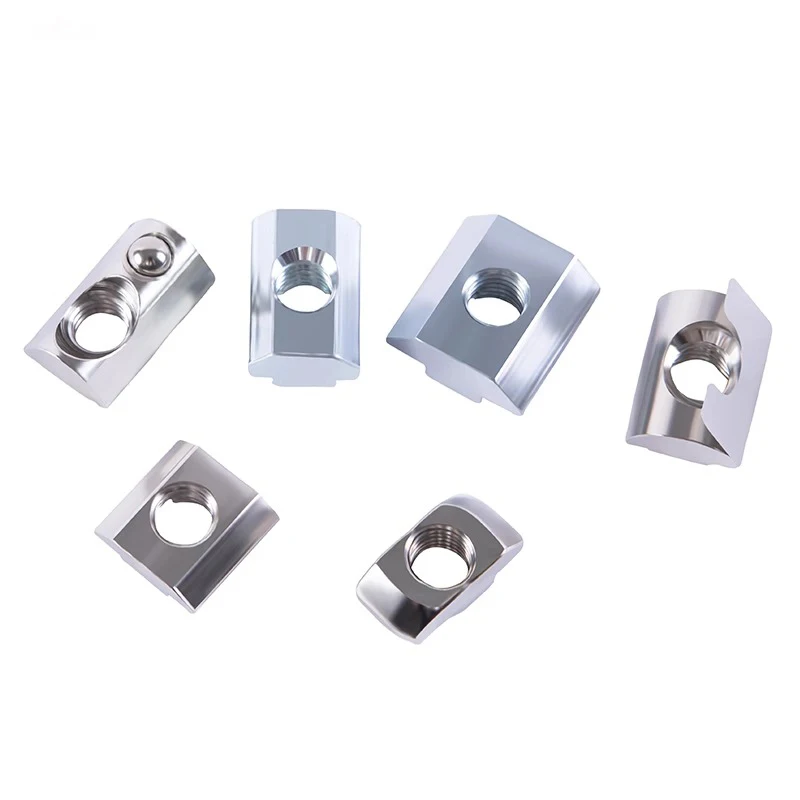 Zinc Plated T-Nut 8slot Roll-in Spring Ball M4/M5/M6/M8 , Roll Ball Elastic Nuts for 4040 Series Aluminum Extrusion Profile