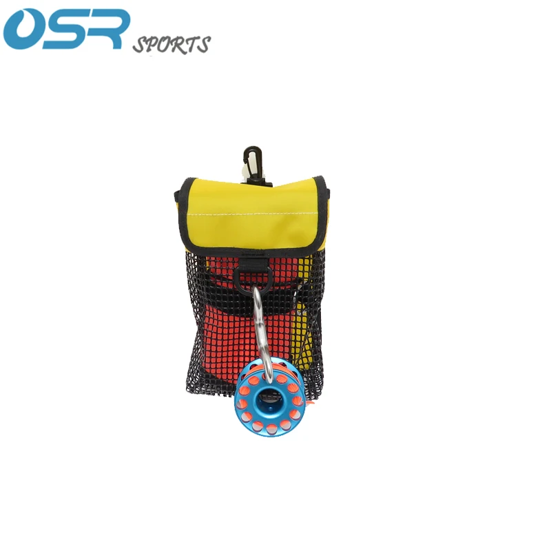 Scuba Diving 210D Nylon PVC Mesh Bag Fits SMB Reel Lanyard