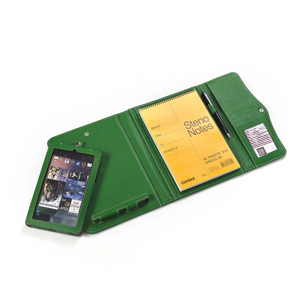 Custom A4 Legal Pad Word Padfolio File Folder PU Leather Binder Portfolio for Business Documents Customizable Word Pad Folder