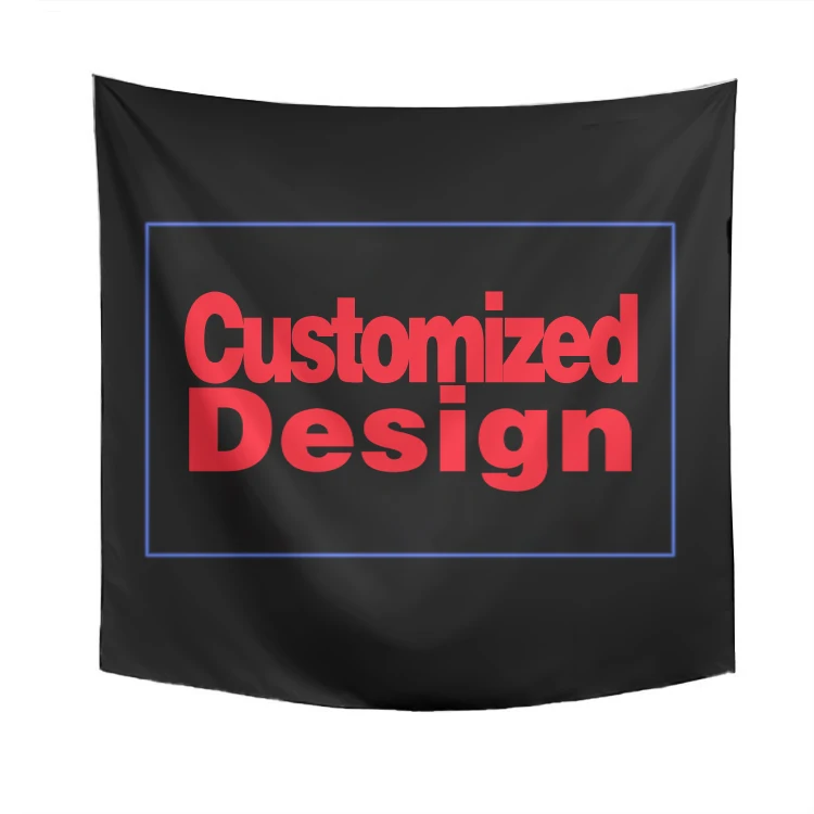 Factory Wholesale Bedroom Dorm Living Room Home Decor Customized Design Cotton Polyester Wall Tapestry Fabric
