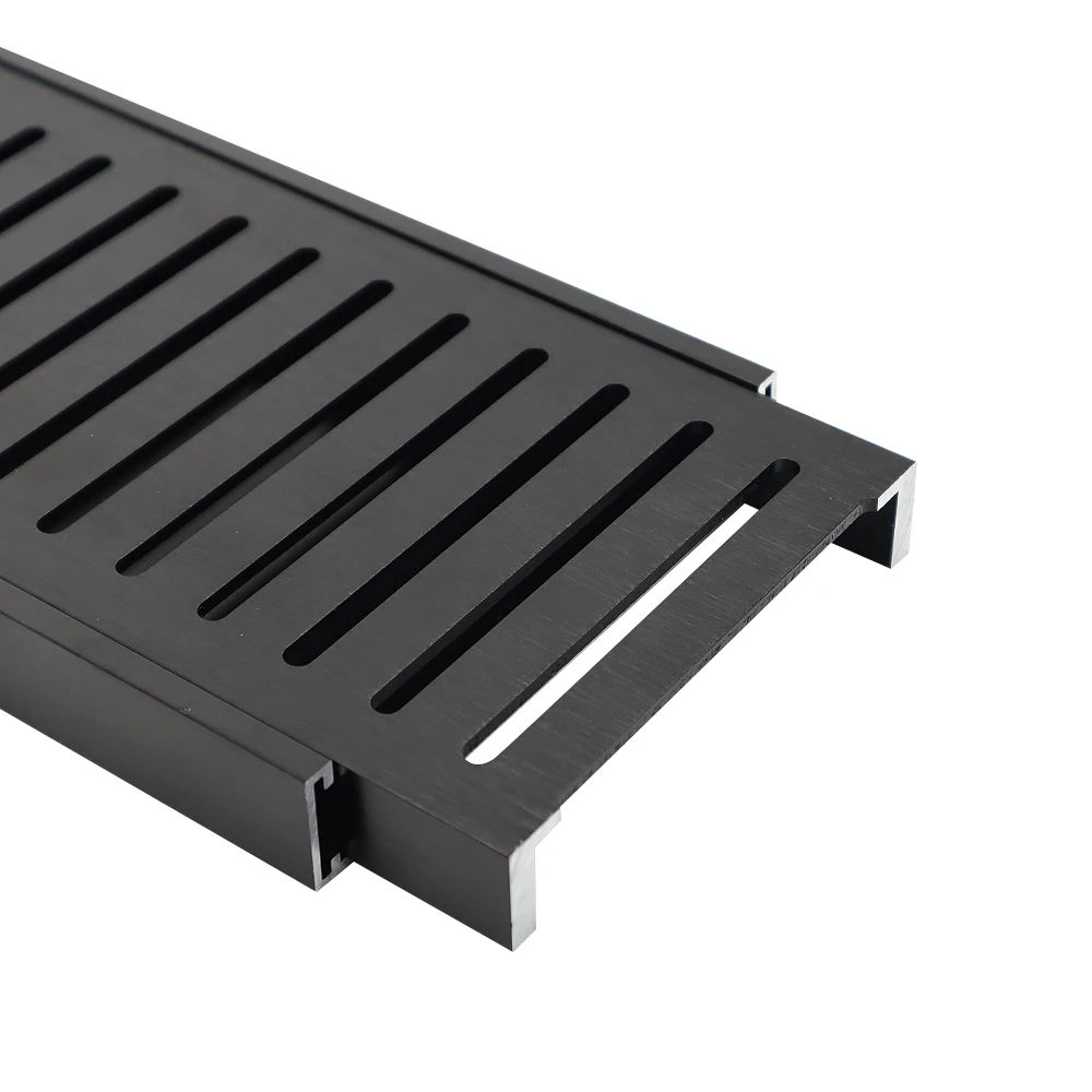 Aluminum Long Floor Drain Factory Direct Sale Professional Hot Selling Square Black Long Floor Drain Wall Drain