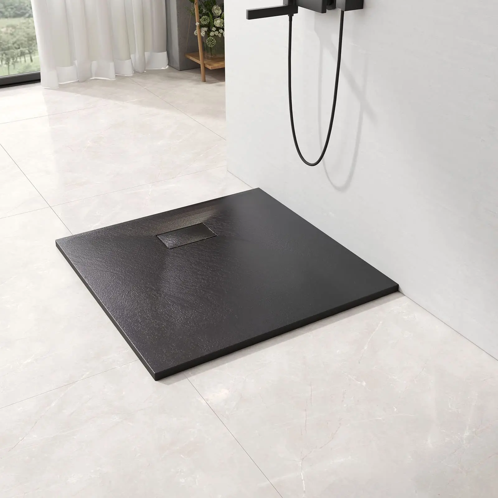 Custom Made Shower Pan Black Corner Bathroom Copri Piatto Doccia Color Smc Shower Base