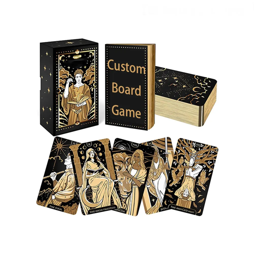 Factory Manufacturer Custom Gold Edge 78 PCS Tarot Cards with Instruction