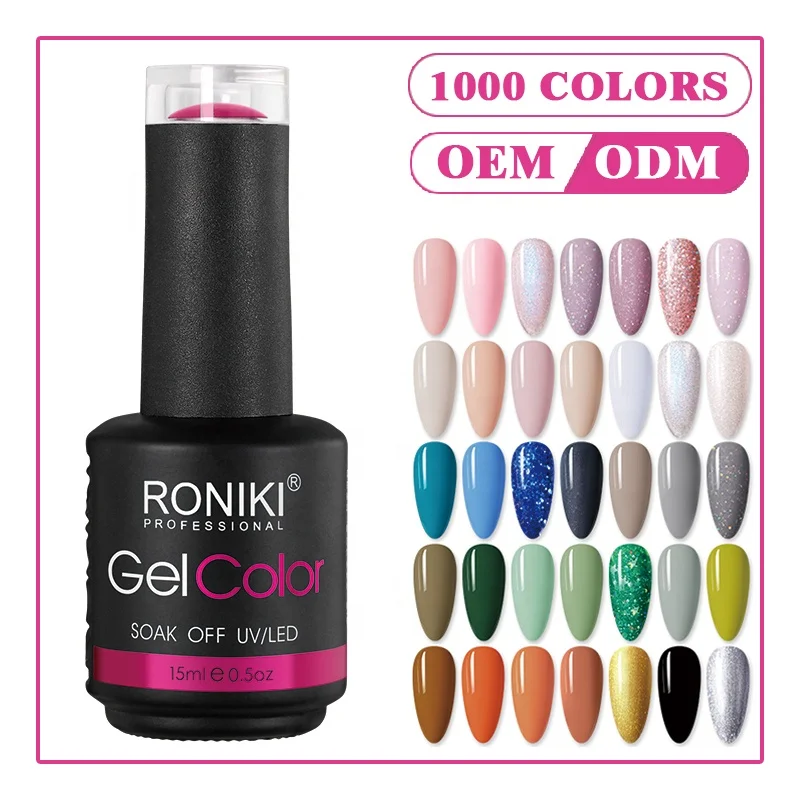 RONIKI стойкий гель лак для ногтей Oem бутылка Private Label оптом 308 цвет Замачивание УФ