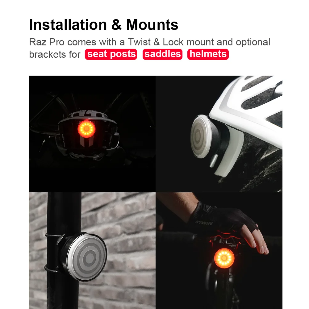 
Rechargeable Bike Accessories Smart LED Bicycle Tail Light Set Bike Light 