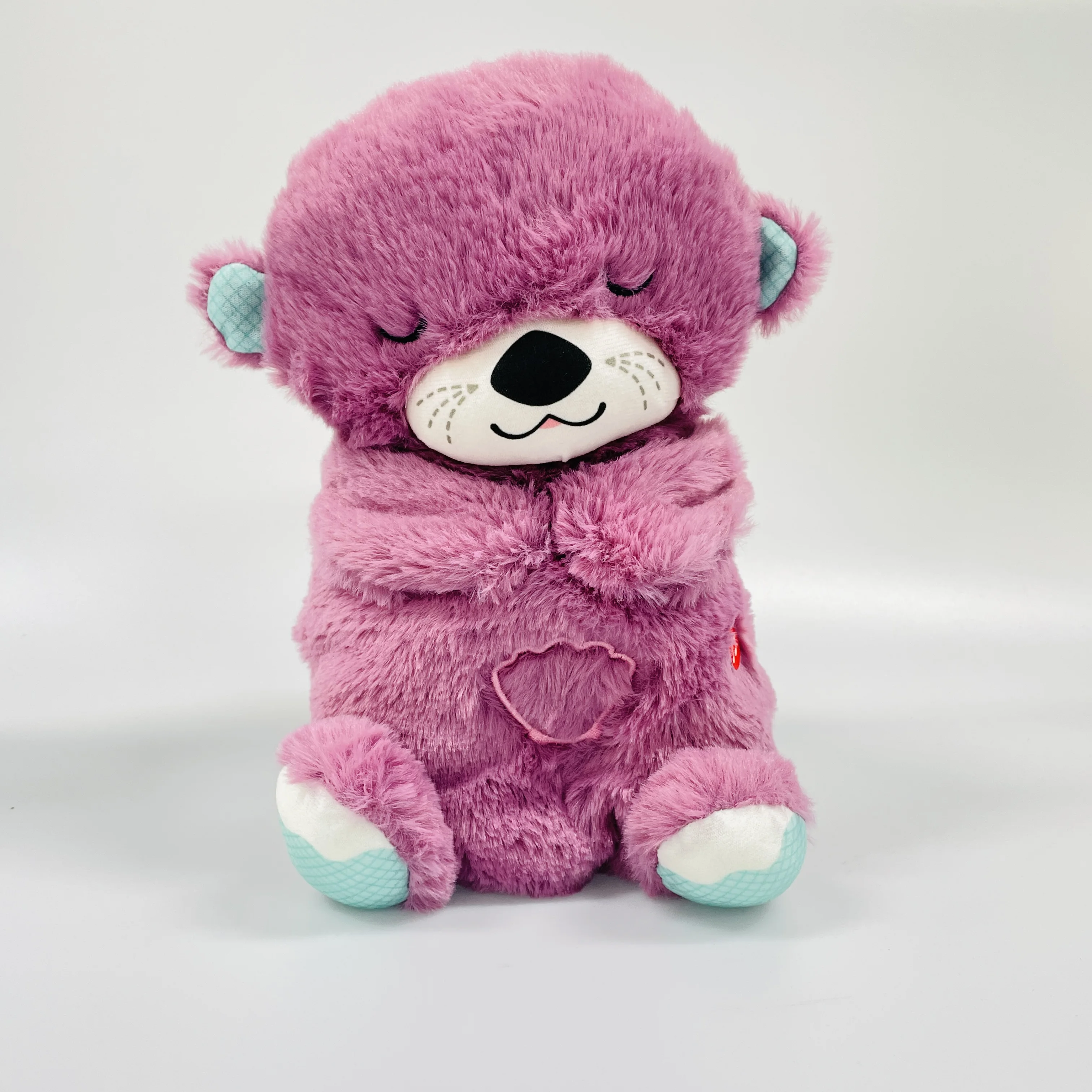 Breathing Stuffed Animals Breathing Otter Sleep Buddy Sound Machine Portable Soothe and Snuggle Otter With 10 songs