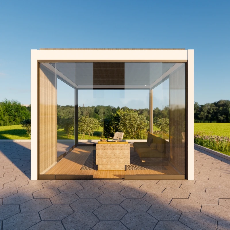 Scienlan легко собираемые наружные садовые перголы алюминиевые и беседки моторизованные автоматические биоклиматические солнечные батареи