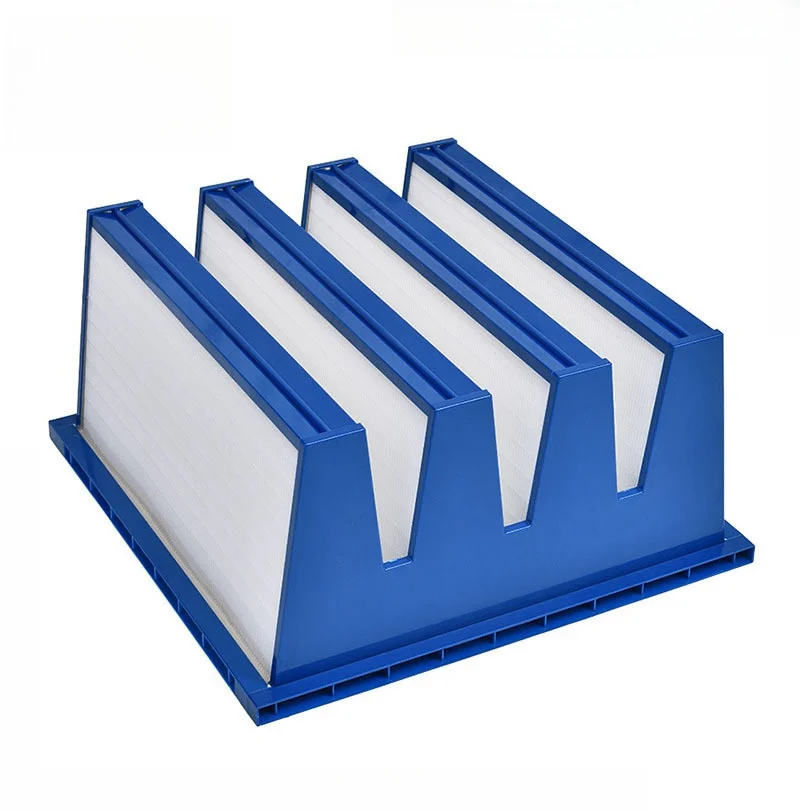 Manufacturer provides high air volume V-shaped sub high efficiency air filter combination filter