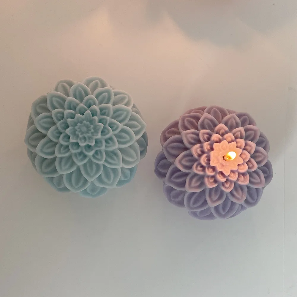 Early Riser Lotus Ball Silicone Candle Mold Cake Decoration Fondant Mold Handmade Soap Mold