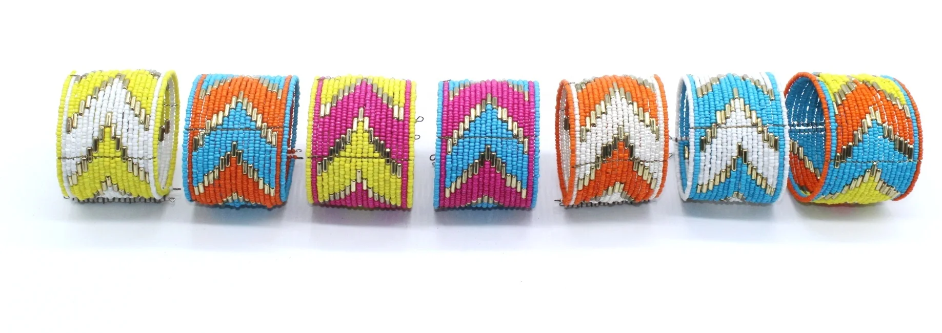 Bohemian Vintage Opening Cuff Charm Seed Bead Bracelet Wholesale for women Fashion Accessories from India.