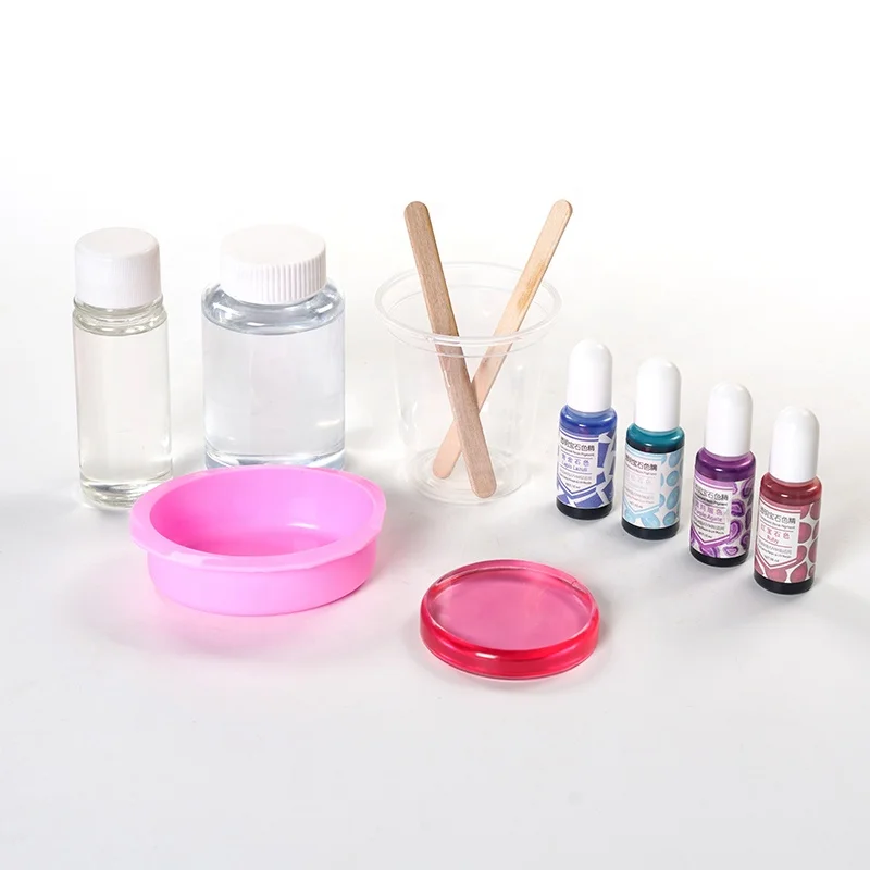 
LFDIY6058 Hand Making Clear Crystal UV Fast Cure Glue Kids DIY Crystal Epoxy Resin Craft Kit with Transparent Resin Pigment 