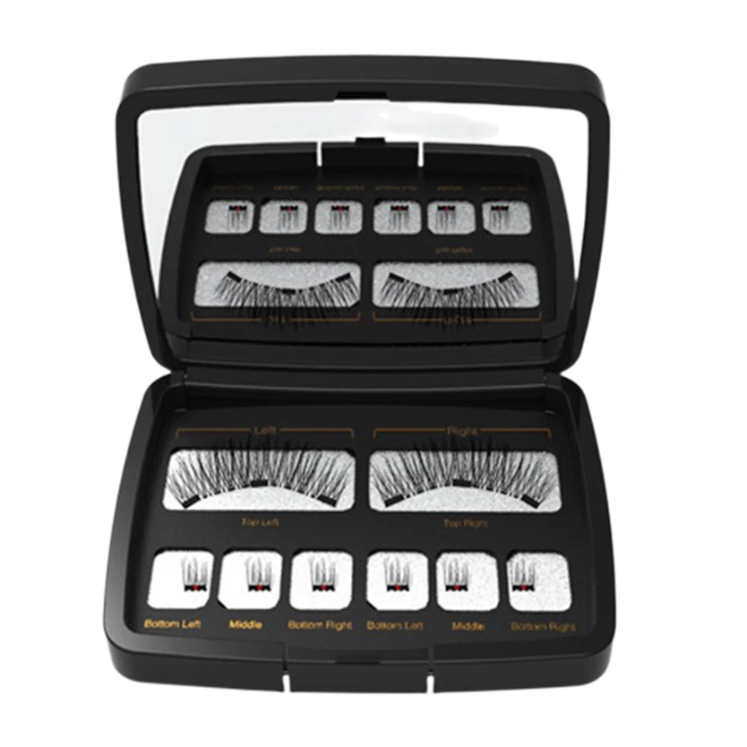 Custom Logo Magnetic False Eye lashes Segments Cils No Glue No Eyeliner Private Label 3D Magnetic Eyelashes