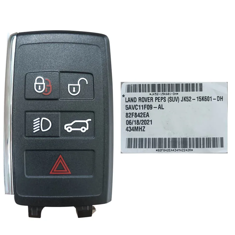 CN004037 4+1Button OEM Smart Remote key Fob For L-and Range Rover Keyless Entry 434MHz HITAG PRO Part No PEPS(SUV)JK52-15K601-DH