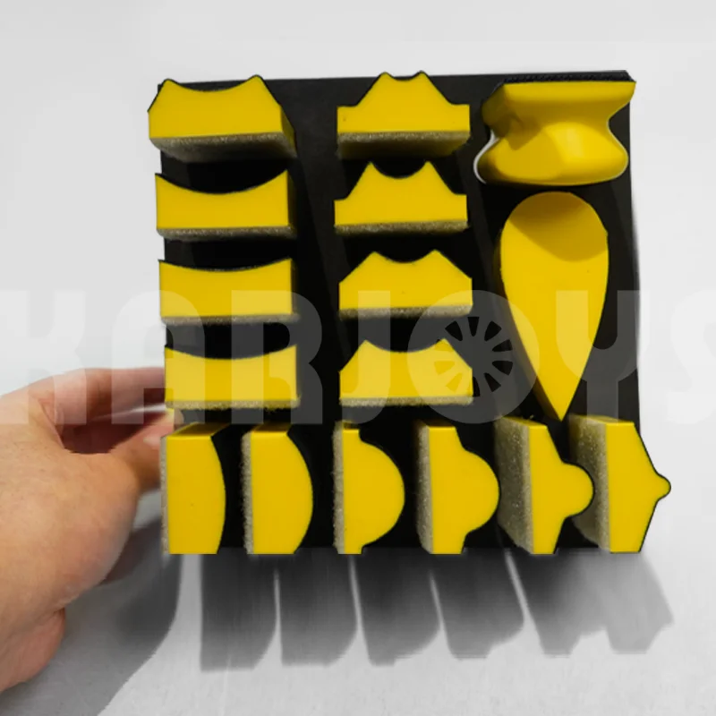 16 Pieces  Grinding Block Kit Hand Polishing Pad Sanding Blocks For Car Body Polishing