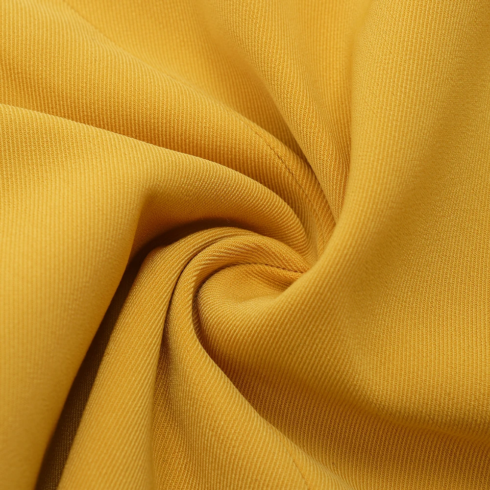 2020 New trendy polyester elegant yellow slim fit women blazer