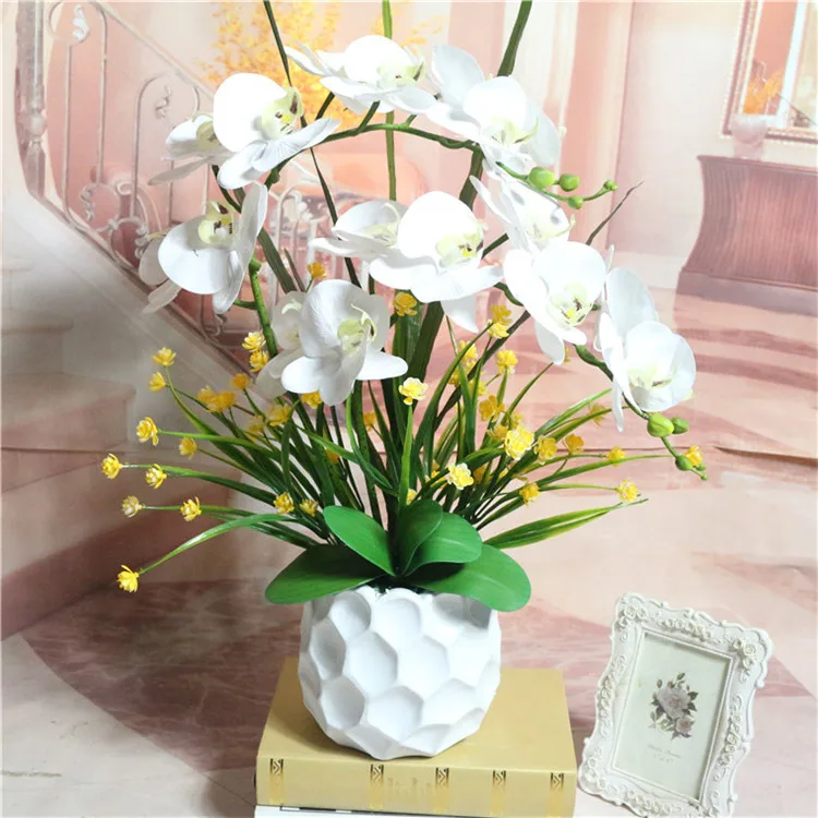 European Style Plastic Real Touch Phalaenopsis High Quality Butterfly Orchid Fresh Flower Accessories Wedding Home Party
