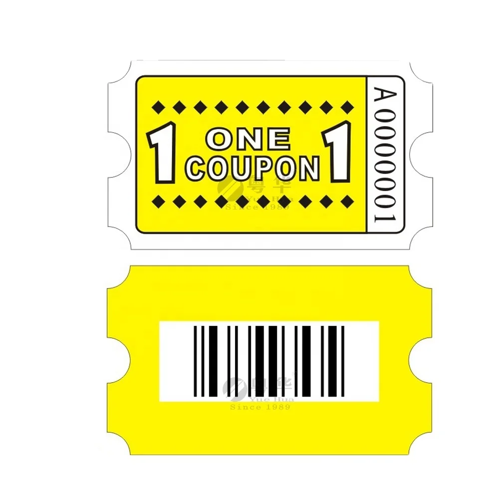 Single line arcade ticket/ticket for arcade games ticket printing