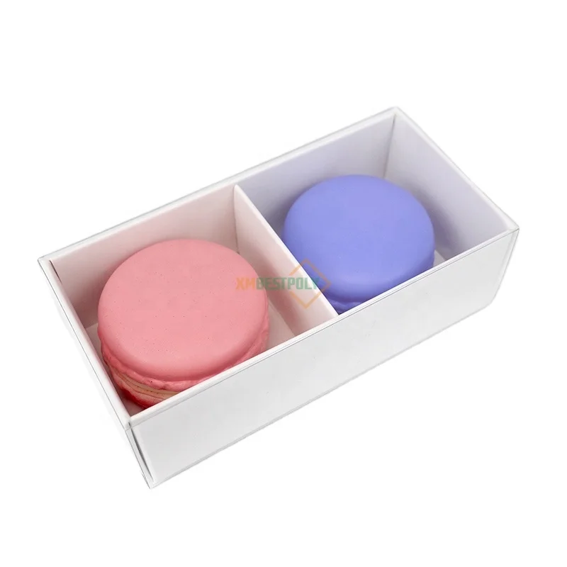 Custom 2 Pack Macaron Cookie Paper Packaging Gift Box With Divider Insert For Dessert Donut Cake Boxes