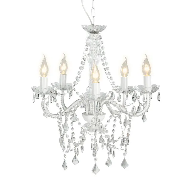 ROHS CE Lobby Living Room glass Modern Crystal Acrylic metal Chandeliers hanging light white home ceiling pendant light lamp