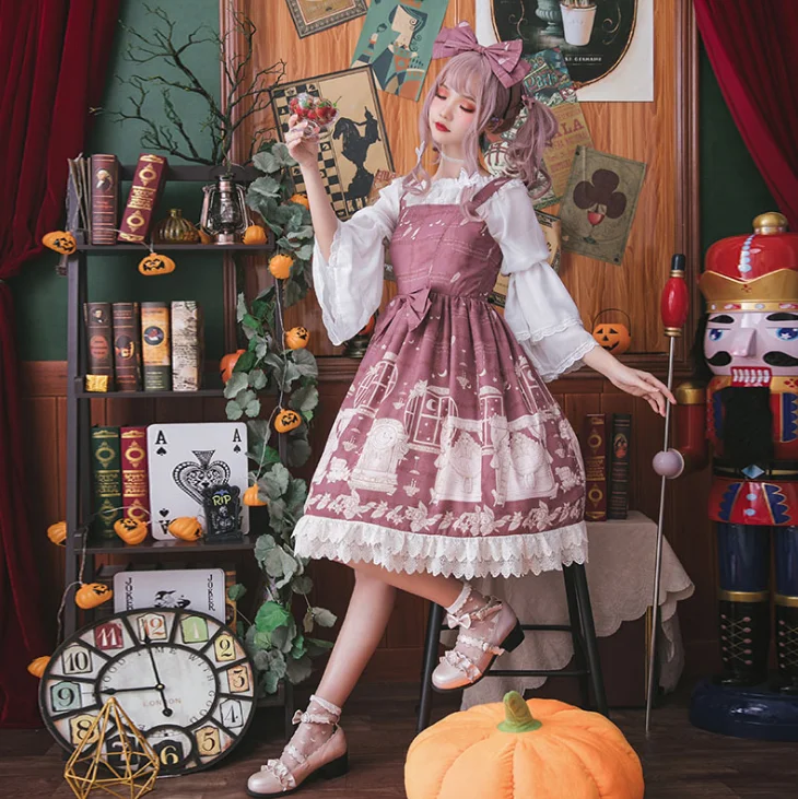 Lolita dress gorgeous design lace sling dress Lolita fluffy dress