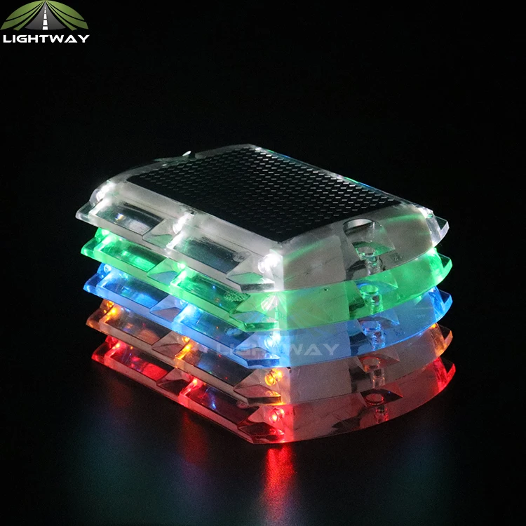 IP68 waterproof 360 degree small rise plastic transparent temporary pavement markers highway installation reflective road stud