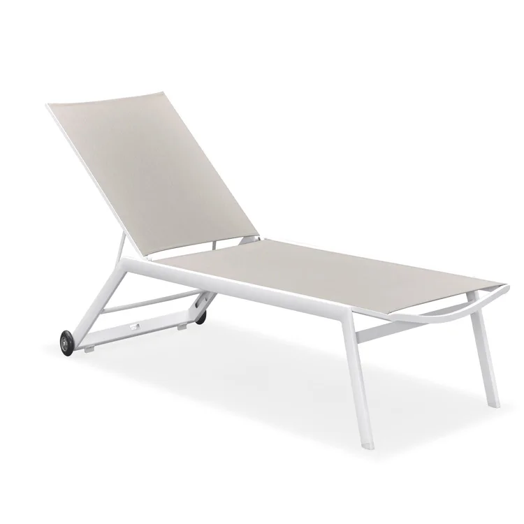 
popular Adjustable outdoor sunbed lightweight aluminum swiming pool furniture sun lounger 