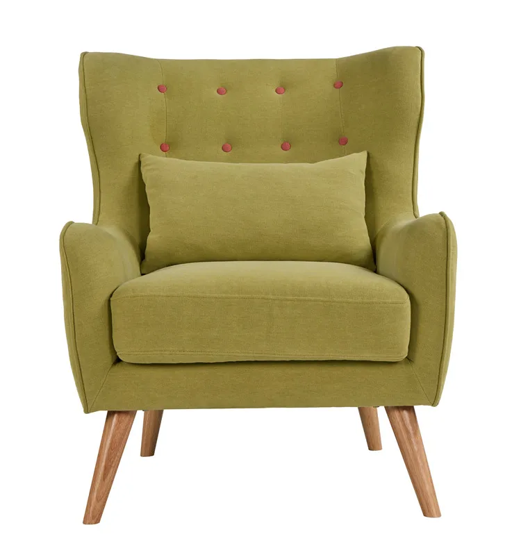 2021 Top living room big chairs green cloth comfy armchairs for sale