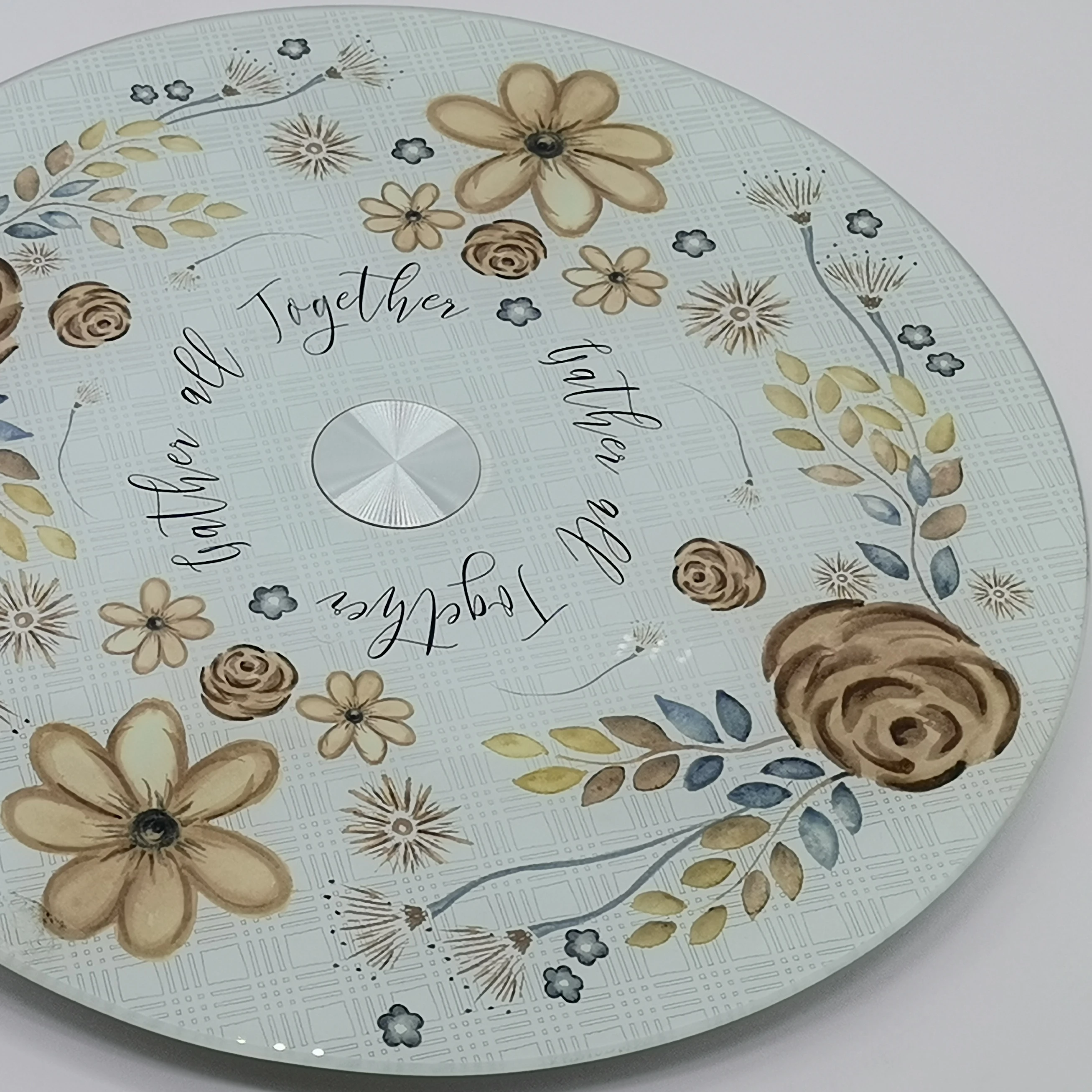 12 Inch Round Tempered Glass Lazy Susan Turntable, Rotating Tray, Serving Plate/Dining Table Top (Clear)