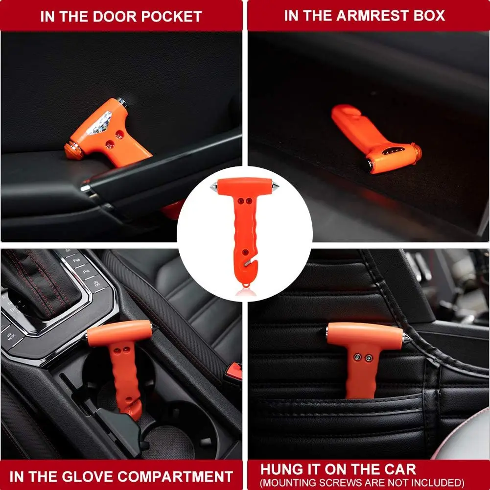 Car Safety Hammer, 3-in-1 Emergency Escape Tool with One Second Window Breaker and Seat Belt Cutter