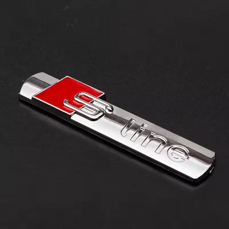 Wholesale 3D Metal Car Chrome S line Sline Sticker Side Logo Car Emblem Badges For Audi A3 A4 A5 A6 A7 A8 Q3 Q5 Q7