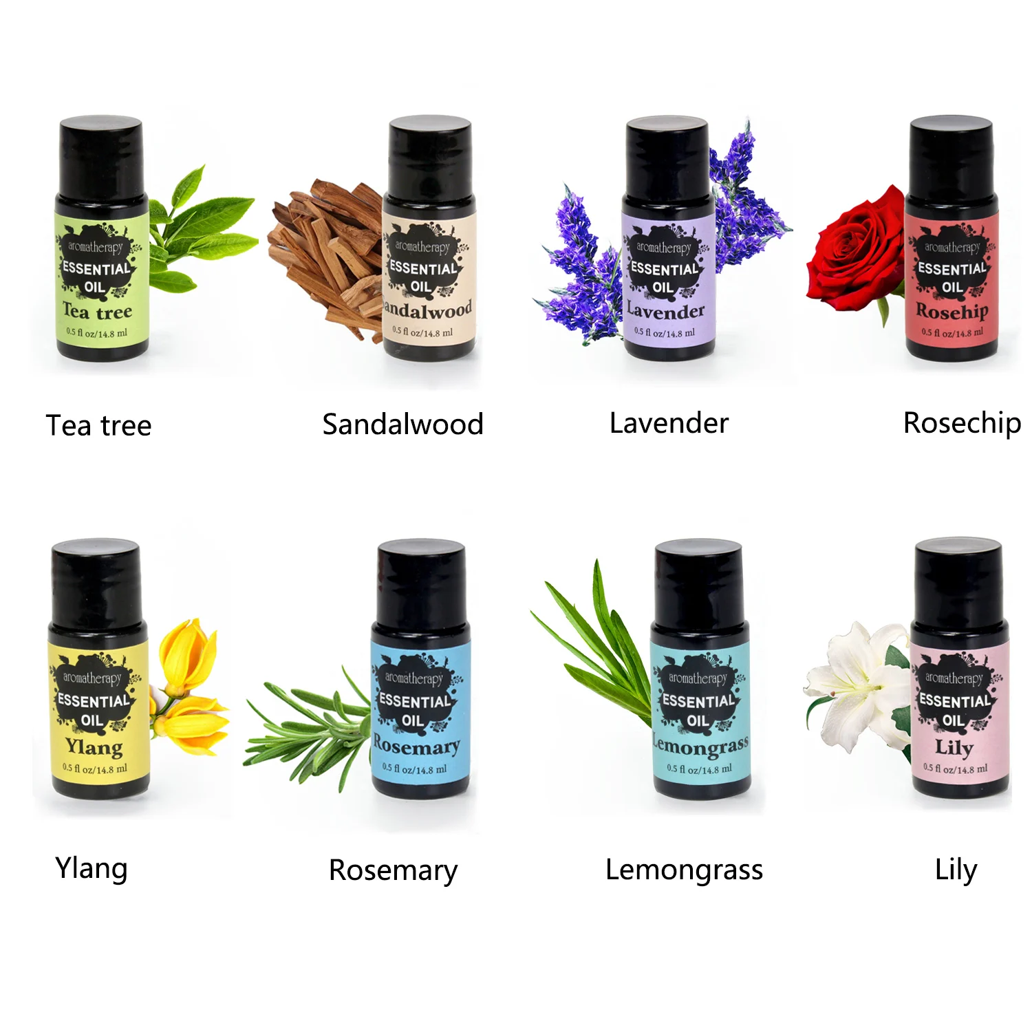 Lavender rose essential oil set  private label aromatherapy perfume fragrance skin  organic aromatic compound essential oils