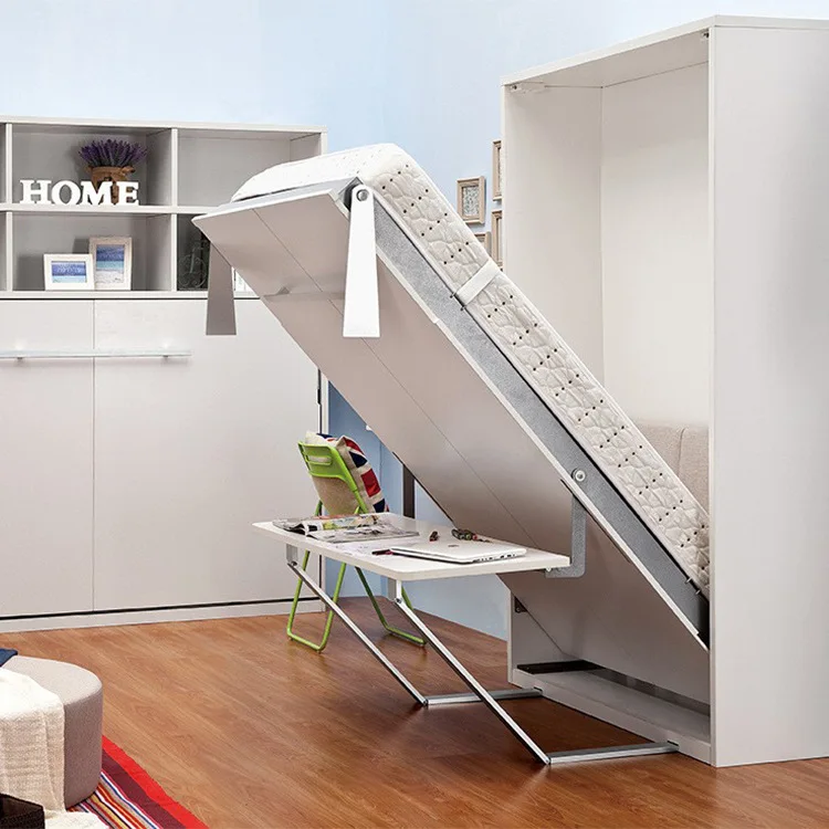 Folding Vertical Hidden Wall Bed Hidden Wall Bed Space Saving Bedroom Furniture Murphy Beds with Desk