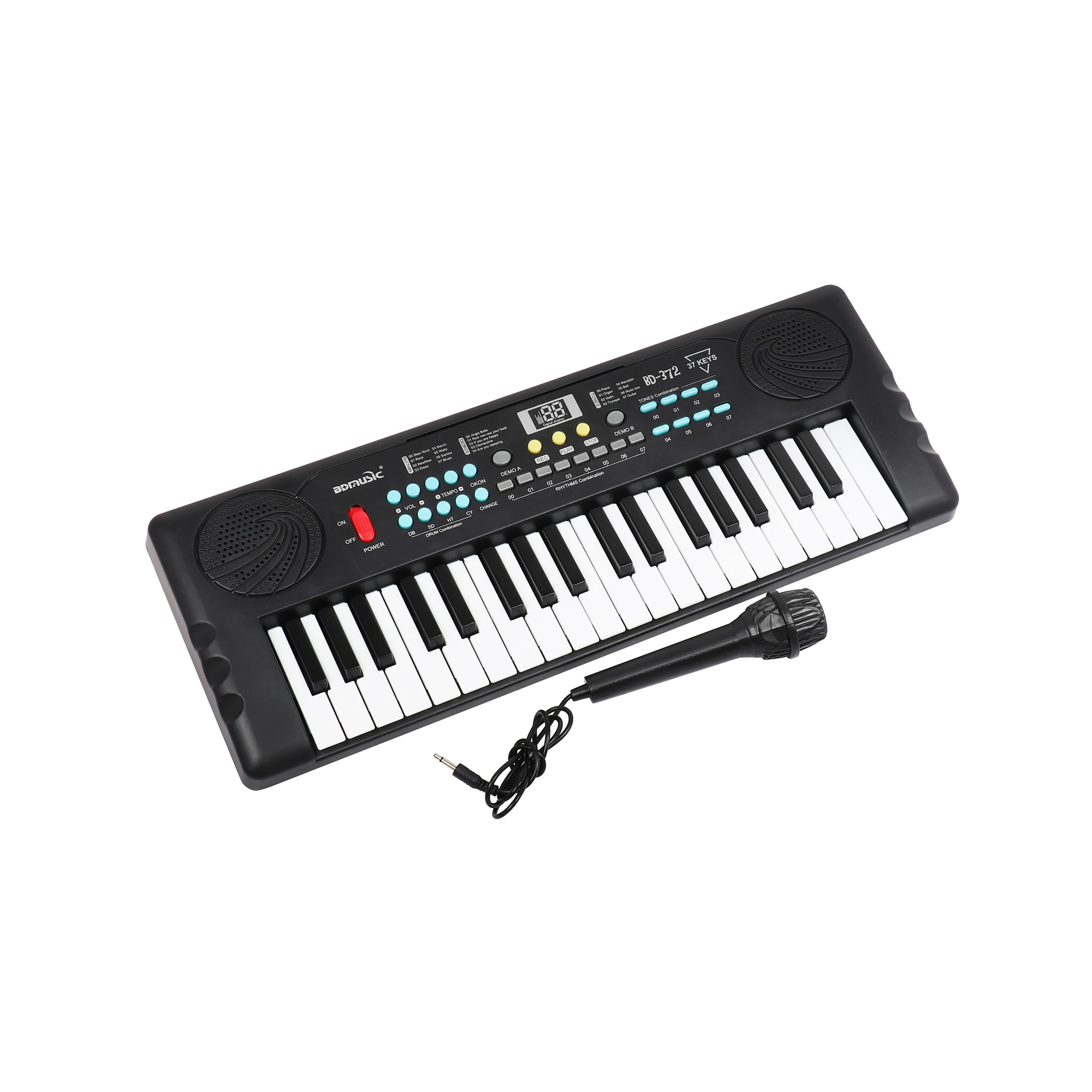 Toy Music Keyboard Instruments 37 Keys Toy Piano Electronic Organ Digital Keyboard Toy Synthesizer with Microphone for Kids