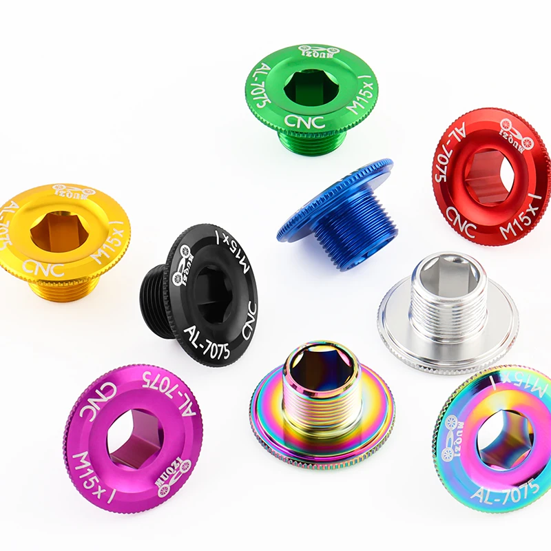 MUQZI MTB Road Bmx Bike Crank Cover Screws M15 Crank Arm Bolt Fixed Crankset Cover Cap 11 Colors