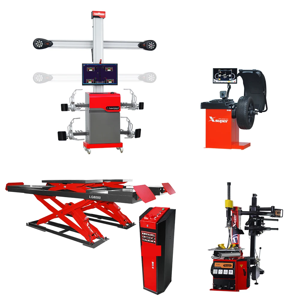 Alignment machine 3D car balancer tire changing machine and scissor car lift combo