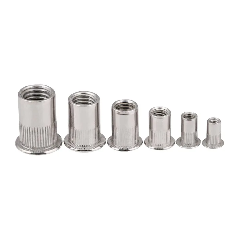 304 stainless steel flat head vertical grain rivet nut