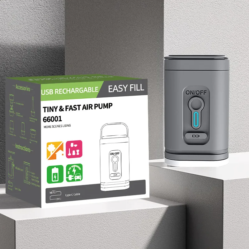 Customizable mini portable electric air pump bicycle tire inflator wireless air pump USB lithium battery lighting pump