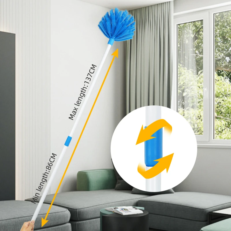 Telescopic Spider Web Brushes Long Handle Duster Cobweb Ceiling Broom With Adjustable Handle Cobweb Broom For Ceiling Clean