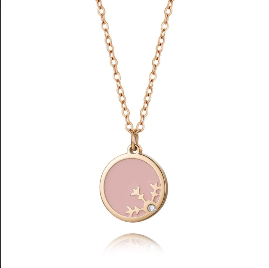 Fashion stainless steel 03 Squashed cross chain Snowflake Real Diamond Necklace