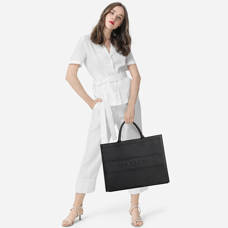 2024 new arrival Ladies  Luxury Genuine Leather Hand Bag Durable Business 15 Inches Laptop Large Tote bag