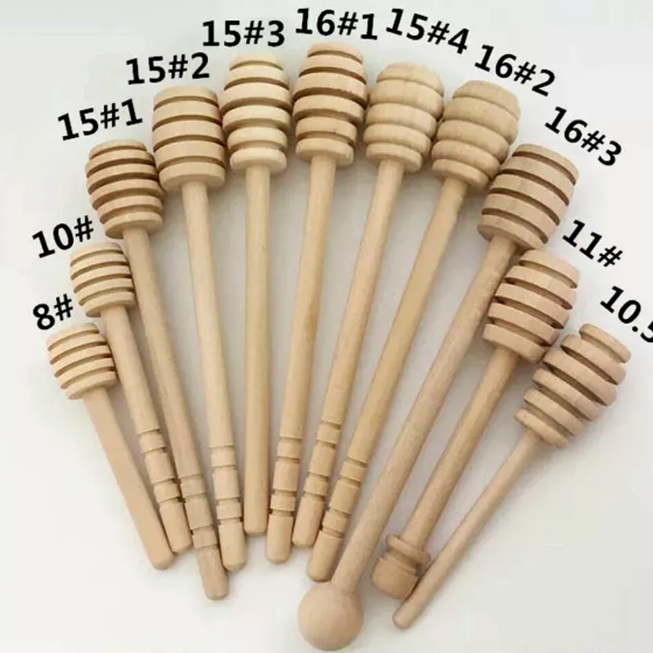 
Eco mini 8cm 11cm custom natural wooden jam mixer honey dipper 