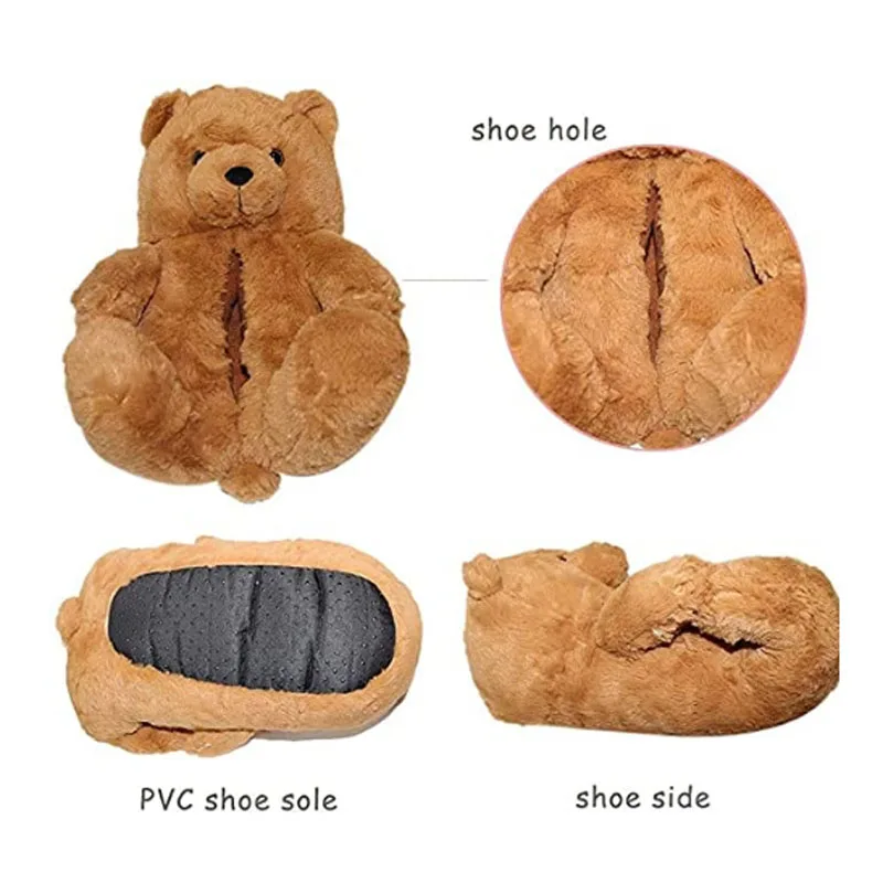 2024 New Arrivals Indoor Shoes Slides Female Fun Winter Fur House Women Slipper Ladies Teddy Bear Slippers for Women and Kids