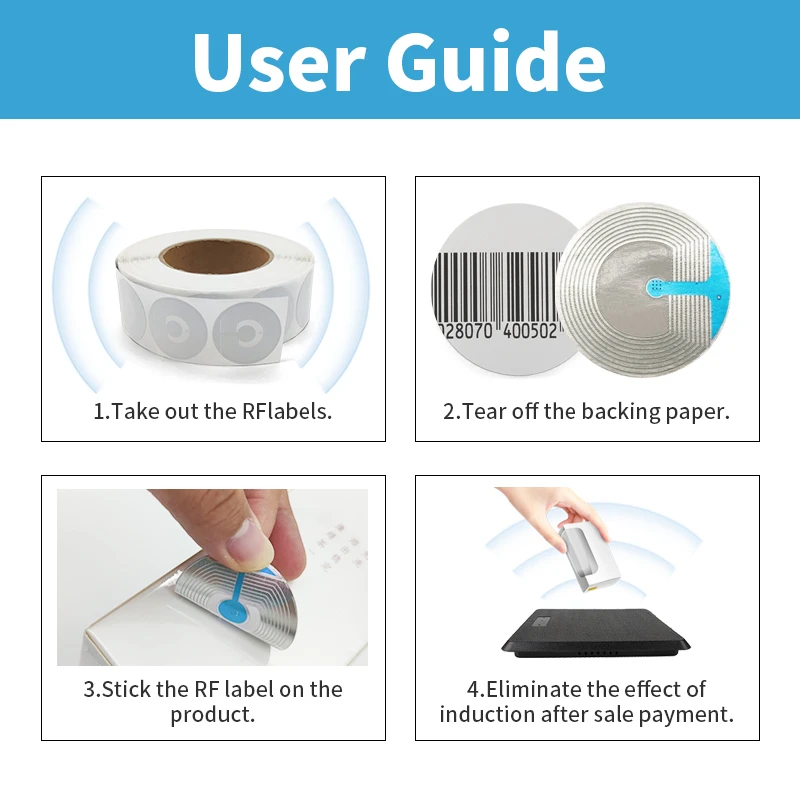 Synmel EAS Anti Theft RF 8.2mhz Soft Label Security Barcode Sticker Labels For Cosmetic Store RF Security System